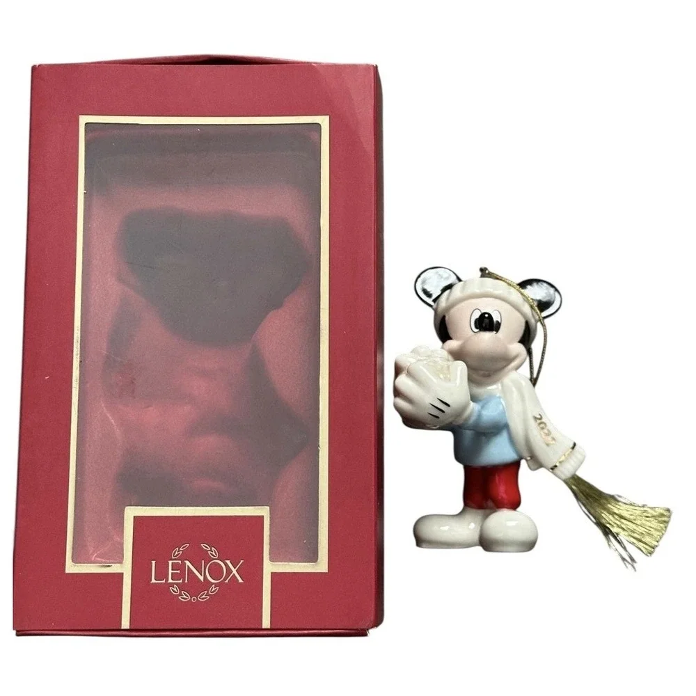 Disney Lenox Mickey Mouse Snow‎ Games Christmas Ornament 2022 Porcelain